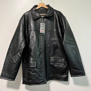 Emporio E.G.A. Men’s Faux Leather Jacket - Size Large, Black, New with Tags